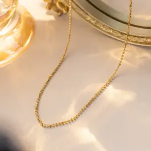 Rice Bead Chain 40+5cm-gold / Individually Packaged