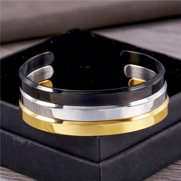 Wholesale Factory direct dw bracelet 3 color fashion simple titanium steel plated 18K gold c-shaped open Watch accessories Bracelet Men