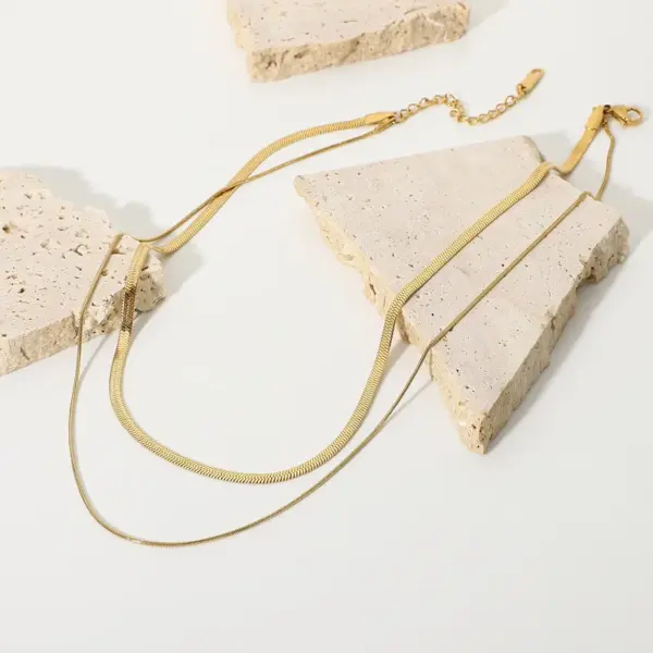 Wholesale Jewelry Fashion Geometric 304 Stainless Steel 18K Gold Plated Plating Stainless Steel Necklaces