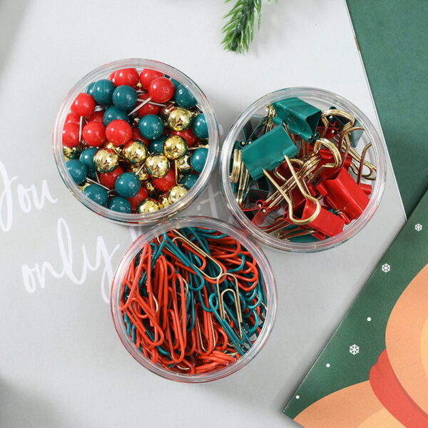 Wholesale Christmas paper clip creative barrel red and green long tail clip