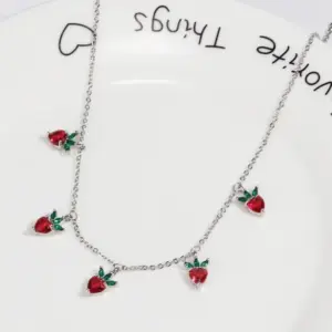 White Gold Color Carrot Necklace