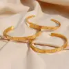 PVD Coated Real Gold Plated 18K Gold Star Stainless Steel Fashion Waterproof Non Tarnish 304 Stainless Steel Bangle
