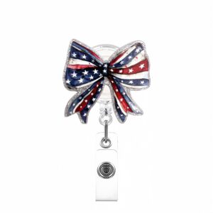 Red and blue stars and stripes bow