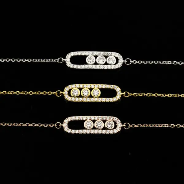 oly-80b6107c804a1e903f553c6ede360d0b Wholesale Jewelry Geometric Copper Crystal Inlay Diamond Bracelets