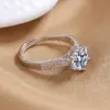 Wholesale Shiny Geometric Copper Inlay Zircon Open Ring