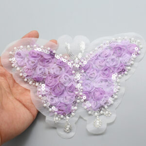 A1402 flower butterfly purple (one hand-sewn model)