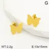 Wholesale 304 Stainless Steel Butterfly Bow Knot Ion Plating (IP) 18K Real Gold Plated Classic Style Waterproof Non Tarnish Enamel Three-dimensional Gold Steel Color Drop Earrings Ear Studs