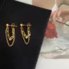 PVD Coated Real Gold Plated 18K Gold Rose Gold Plated Heart 304 Stainless Steel Titanium Steel Fashion Waterproof Non Tarnish Earrings