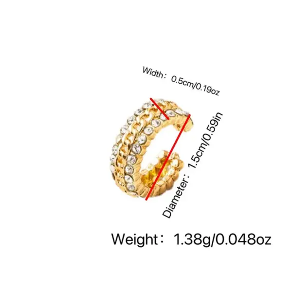 1 Piece Elegant Luxurious Geometric Plating Copper Zircon Ear Cus