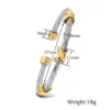 Wholesale Hip-hop Retro Color Block Titanium Steel Polishing Bangle