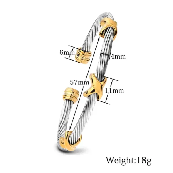 Wholesale Hip-hop Retro Color Block Titanium Steel Polishing Bangle