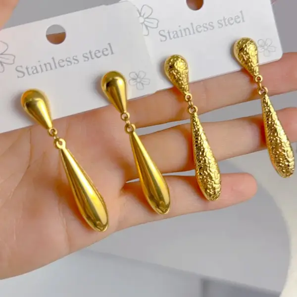 304 Stainless Steel Geometric Electroplating Stone-Free Golden Plated Simple Style Classic Style IG Style Earrings Necklace