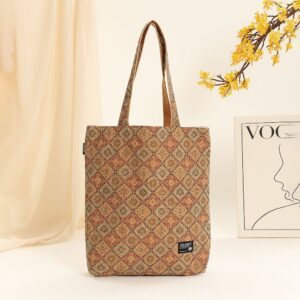 Wholesale Popular environmentally friendly cork shoulder tote bag bohemian style commuter bag canvas bag