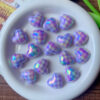 Wholesale Printed checkered heart-shaped bead