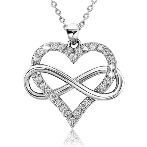 Wholesale European and American Cross-border Niche Advanced Sense 8-character Love Diamond Pendant Amazon Same Style Infinite Love Necklace Women's Collarbone