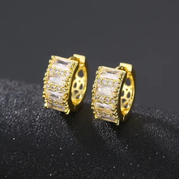 Wholesale 1 Pair Elegant Glam Rectangle Plating Inlay Copper Zircon Gold Plated Silver Plated Earrings