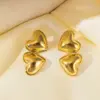 1 Pair Basic Simple Style Irregular Heart Shape Plating Titanium Steel Ear Studs