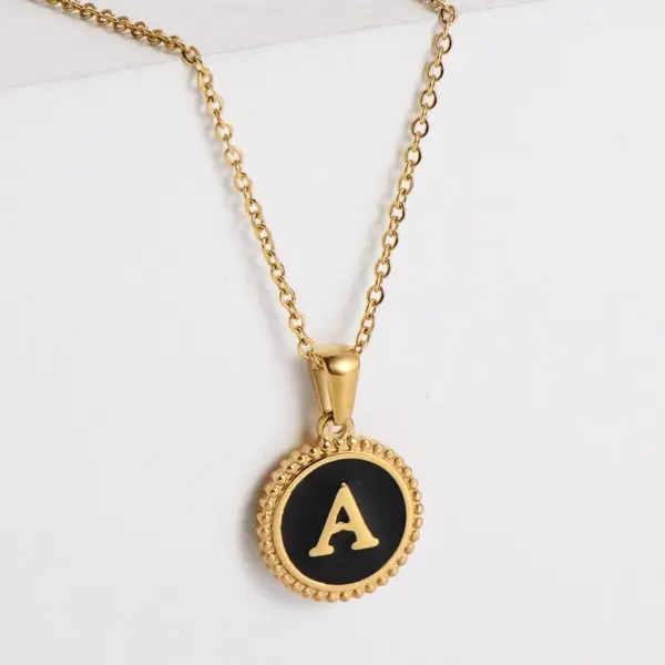 Wholesale Jewelry Fashion Letter 304 Stainless Steel No Inlaid 18K Gold Plated Plating Stainless Steel Necklaces