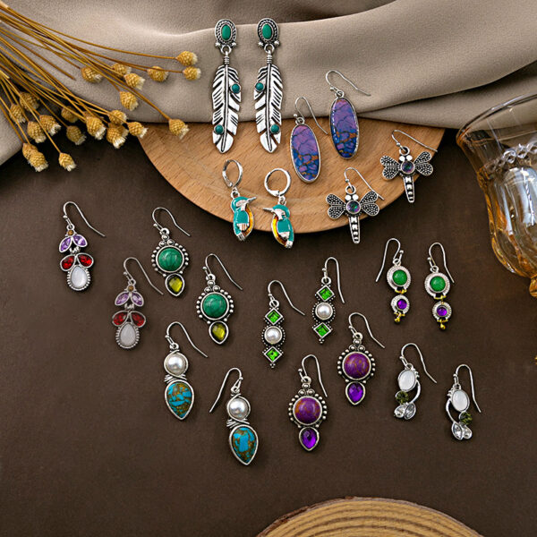 Wholesale Bohemian Dragonfly Bird Water Drop Round Earrings