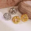 Wholesale 1 Pair Elegant Simple Style Commute Round Hollow Out 304 Stainless Steel Imitation Gold Electroplating Ear Studs