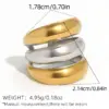 Wholesale PVD Coated Real Gold Plated 18K Gold Geometric 304 Stainless Steel Hawaiian Lady Tropical Waterproof Non Tarnish Rings