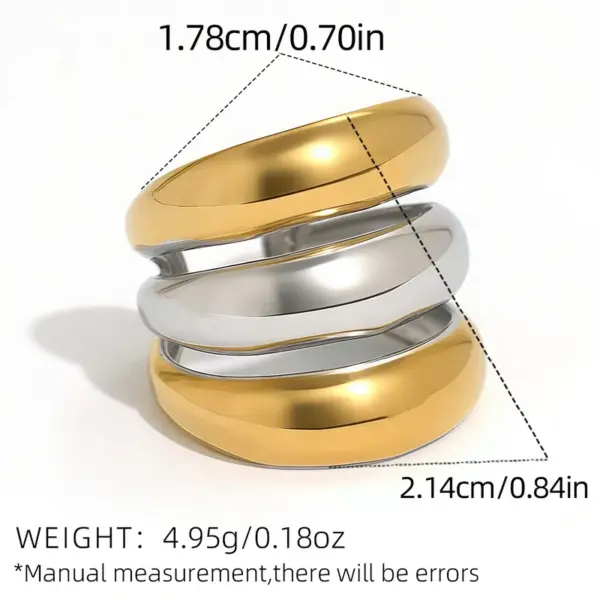Wholesale PVD Coated Real Gold Plated 18K Gold Geometric 304 Stainless Steel Hawaiian Lady Tropical Waterproof Non Tarnish Rings