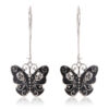 Wholesale Black skull butterfly long earrings Retro Gothic earrings
