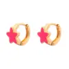 Wholesale 1 Pair Cute XUPING Sweet Star Enamel Plating Copper 18K Gold Plated Hoop Earrings