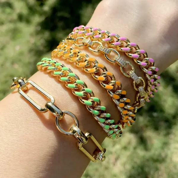 Copper Stoving Varnish Geometric No Inlaid Copper Bracelets