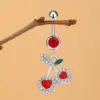 Wholesale Big Red Cherry Belly Button Ring Fruit Piercing Jewelry Belly Hoop Belly Buckle Women's Fashion Accessory For Party And Festival