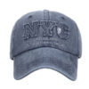 Wholesale Cross-Border Washed Cotton Amazon Letter Nyc Embroidered Baseball Cap Washed Distressed Letter Peaked Cap Wholesale B1174