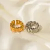 Wholesale 304 Stainless Steel Solid Color PVD Coated 18K Gold Plated Real Gold Plated IG Style Waterproof Non Tarnish Plating Open Rings