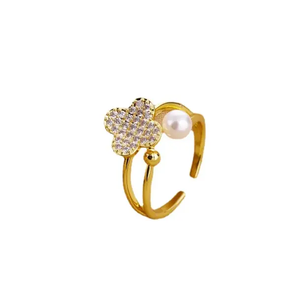 Wholesale Fashion Geometric Snake Butterfly Copper Open Ring Plating Artificial Gemstones Copper Rings