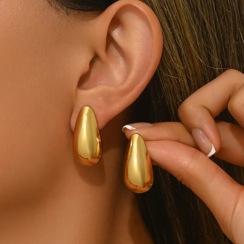 Wholesale 1 Pair Simple Style Classic Style Geometric 304 Stainless Steel Imitation Gold Electroplating Ear Studs