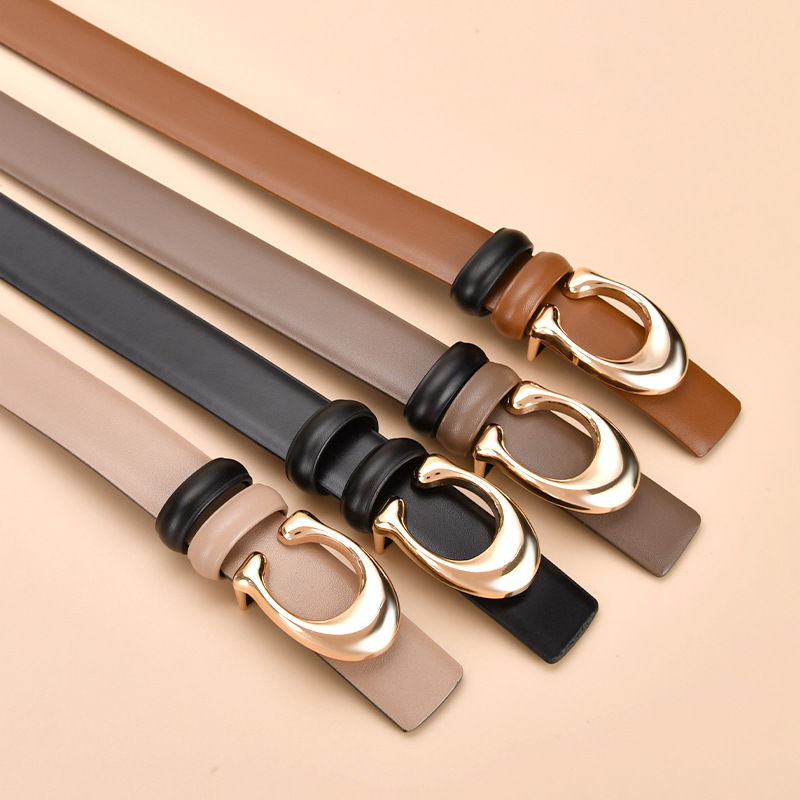 Wholesale Letter C buckle ladies' genuine leather belt