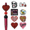 Wholesale Silicone Glue Beads Heart Valentine's Day Rose Beads