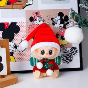 Rx298 christmas set [christmas red long hat + green and red sweater + red and green scarf three-piece set (doll not included)
