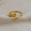 Wholesale PVD Coated Real Gold Plated 18K Gold Snake 304 Stainless Steel Retro Simple Style Waterproof Non Tarnish Open Rings