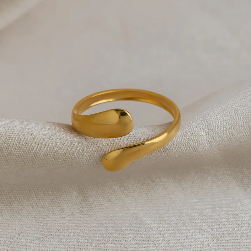 Wholesale PVD Coated Real Gold Plated 18K Gold Snake 304 Stainless Steel Retro Simple Style Waterproof Non Tarnish Open Rings