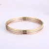 Wholesale PVD Coated 18K Gold Plated Rose Gold Plated Real Gold Plated Solid Color Titanium Steel Simple Style Waterproof Non Tarnish 304 Stainless Steel Bangle