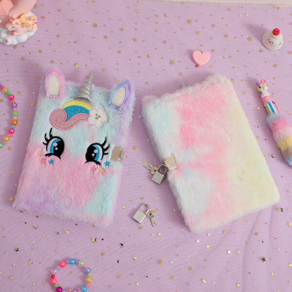 Wholesale Cartoon big-eyed unicorn plush notebook