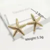 Wholesale 304 Stainless Steel Starfish Electroplating Golden Plated Elegant Retro Commute Waterproof Non Tarnish Gold Ear Studs