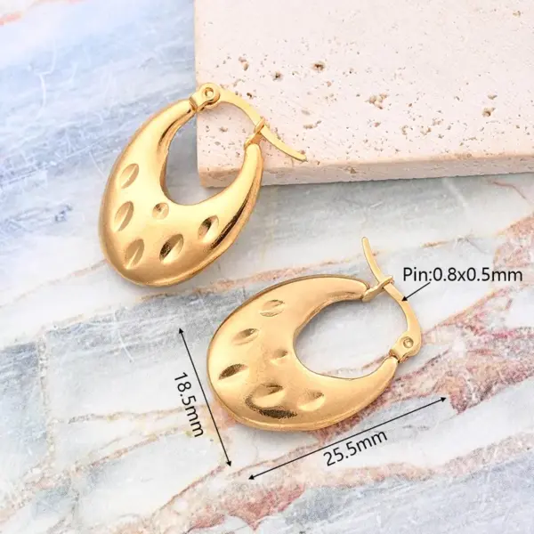 Wholesale 1 Pair/Package IG Style Casual Simple Style Geometric Simple Solid Color Irregular Polishing Plating 304 Stainless Steel 18K Gold Plated Earrings