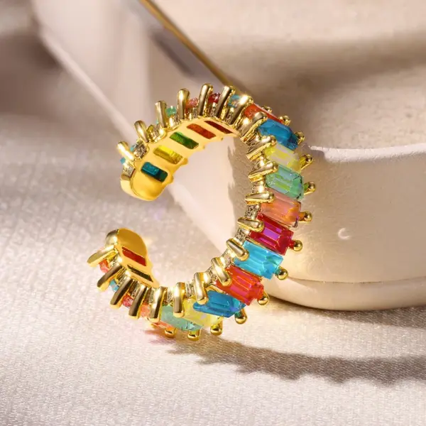 PVD Coated Real Gold Plated Geometric 304 Stainless Steel Modern Style Classic Style Waterproof Non Tarnish Open Rings