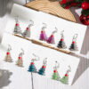 Wholesale Crystal-plated Christmas tree earrings
