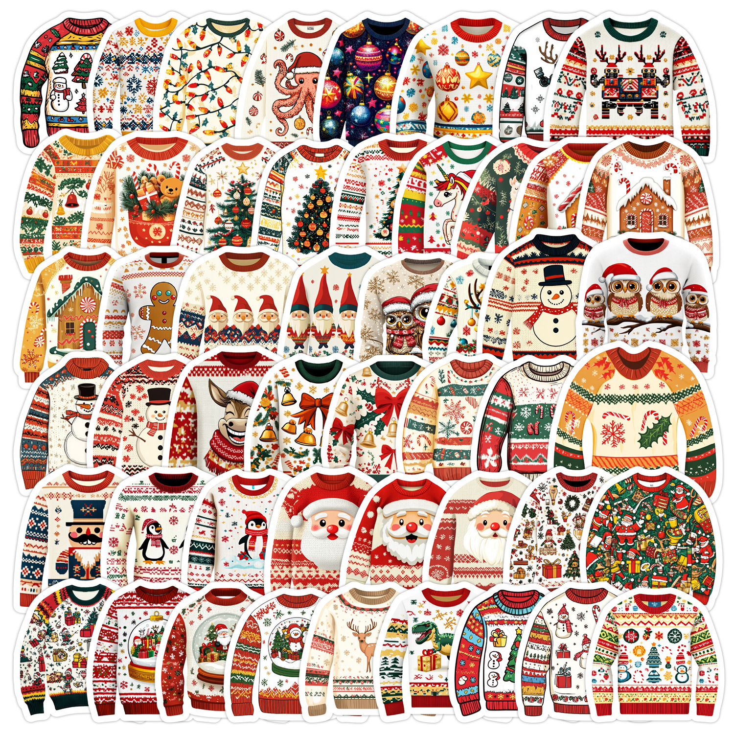 Wholesale 50 Christmas sweater graiti stickers decorative stickers creative Christmas stickers