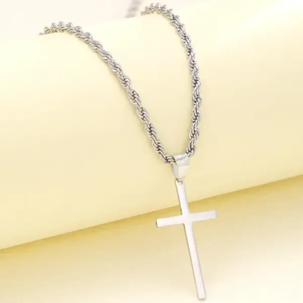 Wholesale Jewelry Hip-Hop Cross 304 Stainless Steel Pendant Necklace