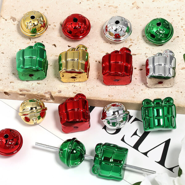 Wholesale Christmas Metallic Bow DIY Through-Hole Beads