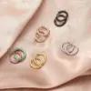 Wholesale Classic Stainless Steel Round Wire Earrings Fashionable Clip-Ons Geometric Pattern Polished Lines Unisex Hoop Studs