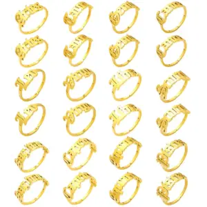 Ion Plating (IP) Real Gold Plated 18K Gold Constellation 304 Stainless Steel Simple Style Waterproof Non Tarnish Rings